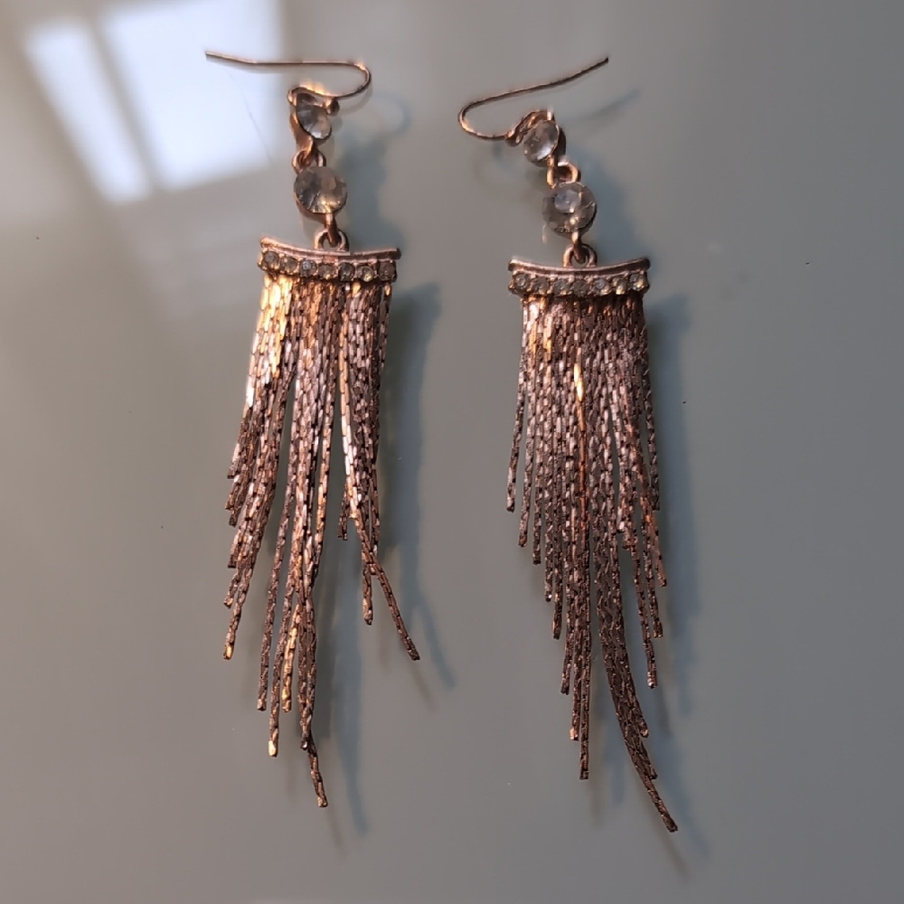 BaubleBar Rose Gold Tassel Earrings